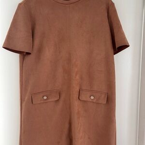 Zara Tan Short Sleeve Dress